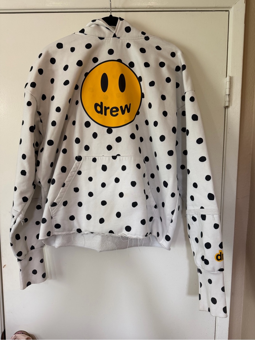 drew house mascot deconstructed hoodie - White Polka Dot Hoodie